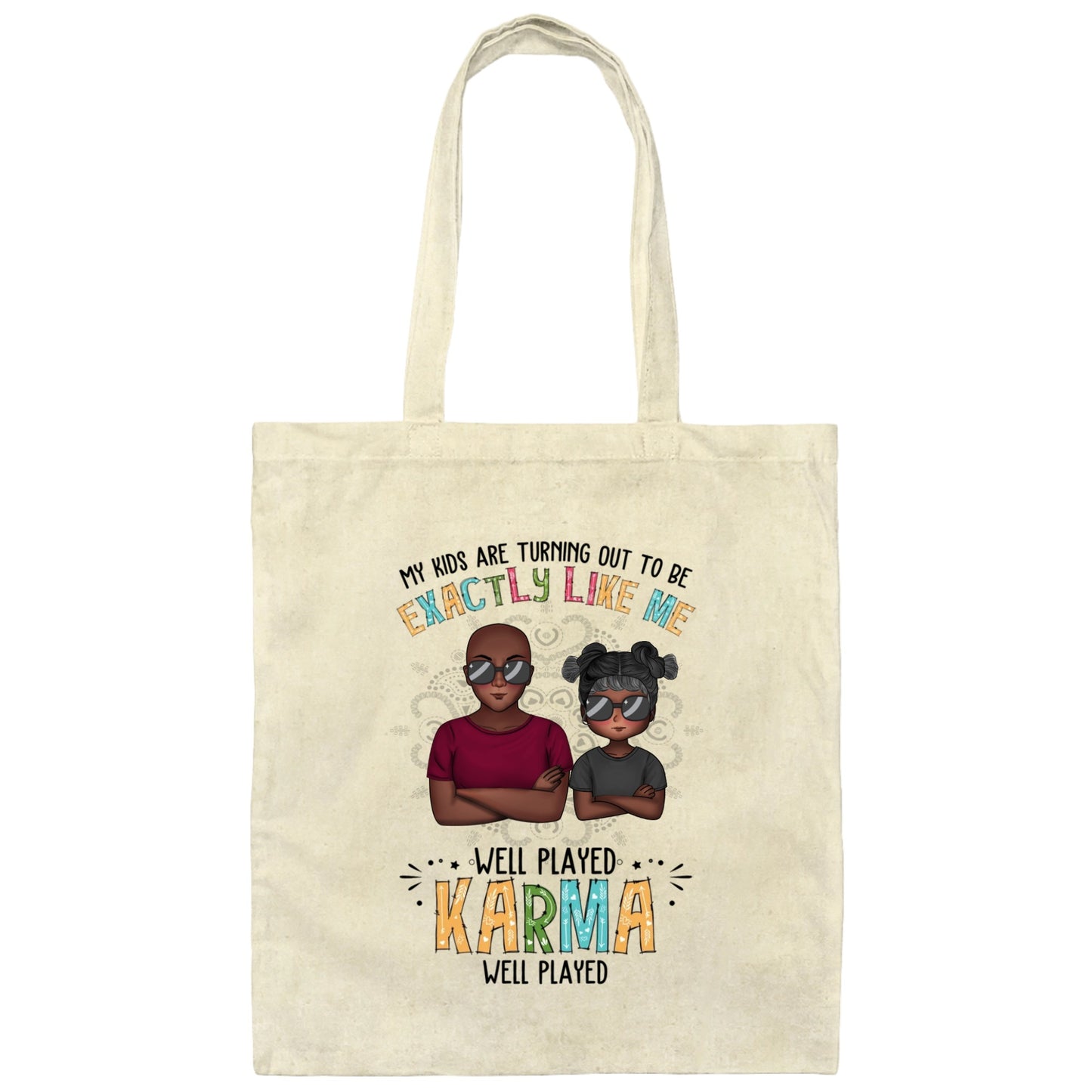 Well Played Karma Personalized Canvas Tote Bag