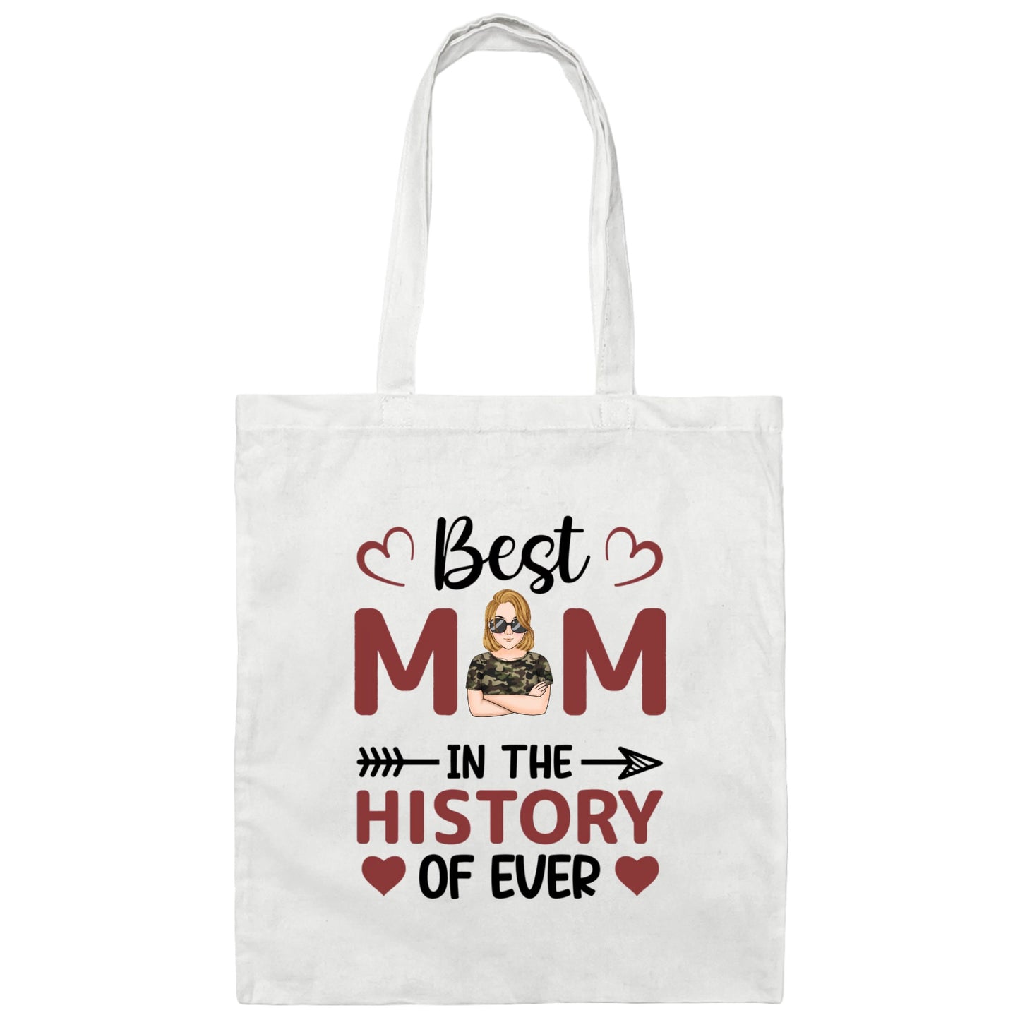 Best Mom i the history Personalized Canvas Tote Bag