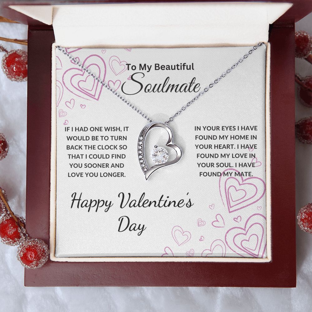 To My Beautiful Soulmate Necklace | If I Had One Wish | Happy Valentine's Day | Wht | Forever Heart Necklace