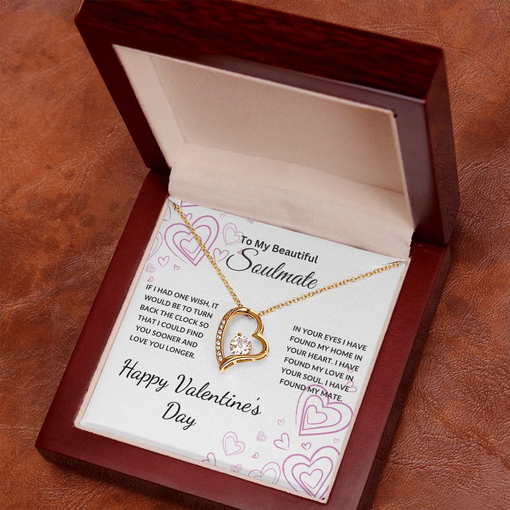 To My Beautiful Soulmate Necklace | If I Had One Wish | Happy Valentine's Day | Wht | Forever Heart Necklace