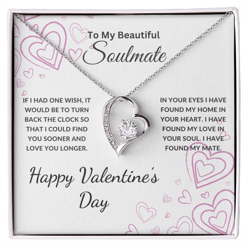 To My Beautiful Soulmate Necklace | If I Had One Wish | Happy Valentine's Day | Wht | Forever Heart Necklace