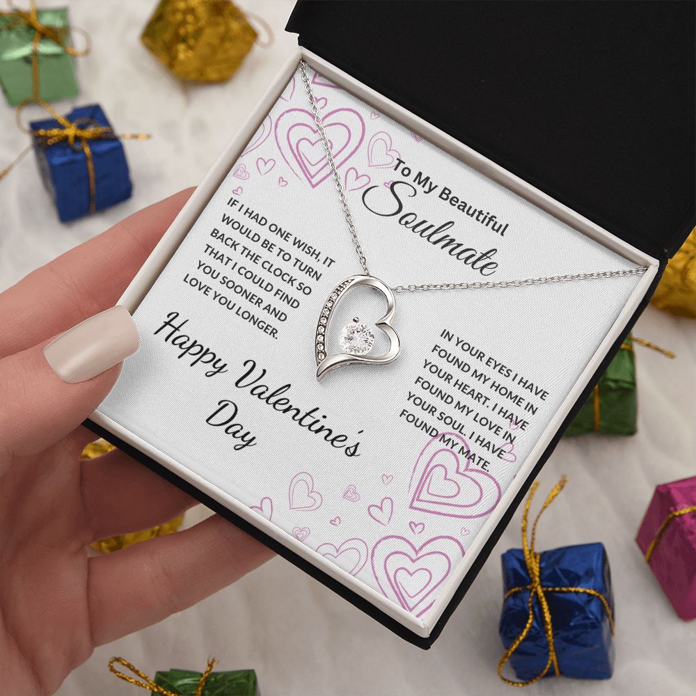 To My Beautiful Soulmate Necklace | If I Had One Wish | Happy Valentine's Day | Wht | Forever Heart Necklace