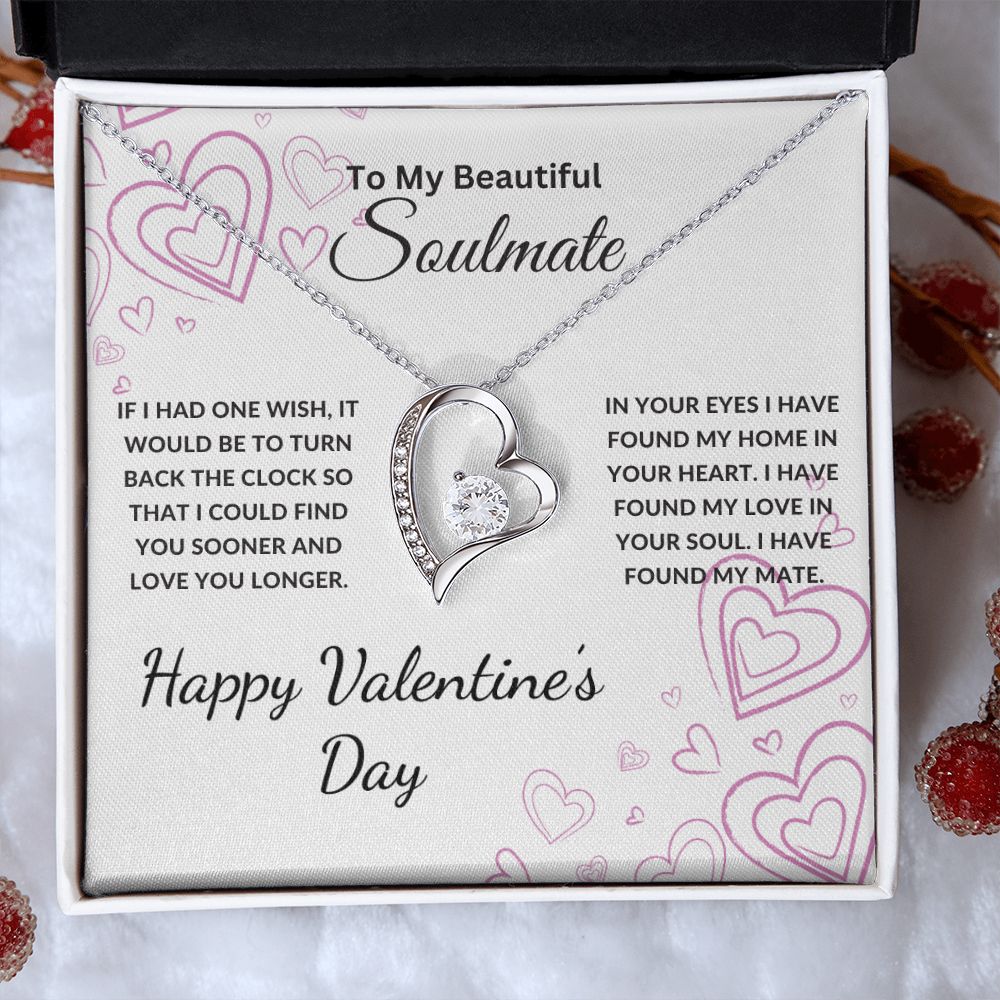 To My Beautiful Soulmate Necklace | If I Had One Wish | Happy Valentine's Day | Wht | Forever Heart Necklace