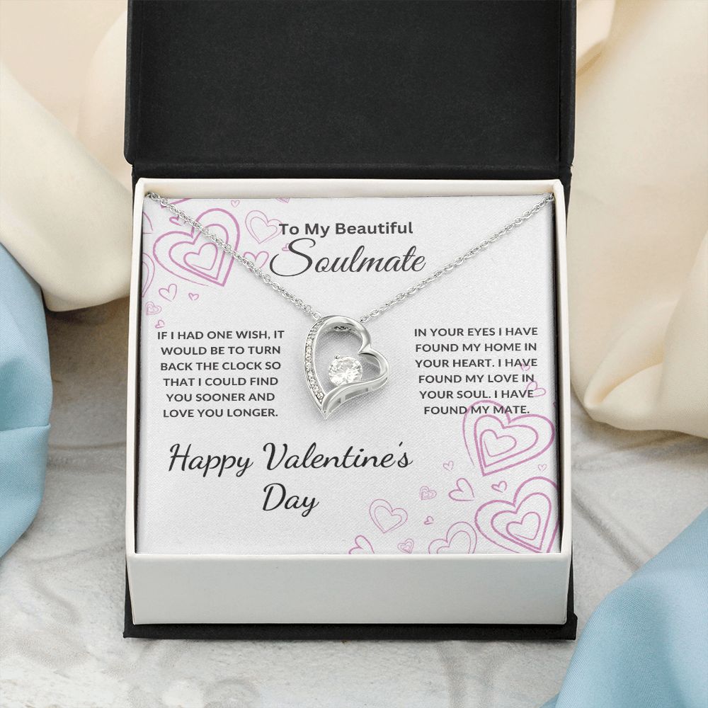 To My Beautiful Soulmate Necklace | If I Had One Wish | Happy Valentine's Day | Wht | Forever Heart Necklace