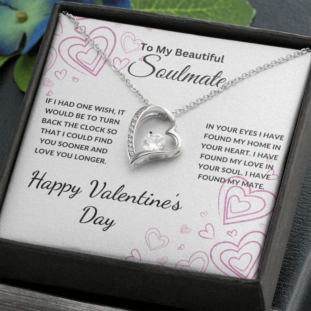 To My Beautiful Soulmate Necklace | If I Had One Wish | Happy Valentine's Day | Wht | Forever Heart Necklace