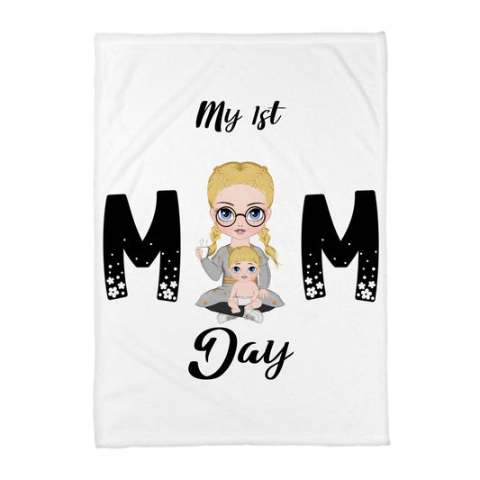 My First Mom Day Personalized Coral Fleece Blanket