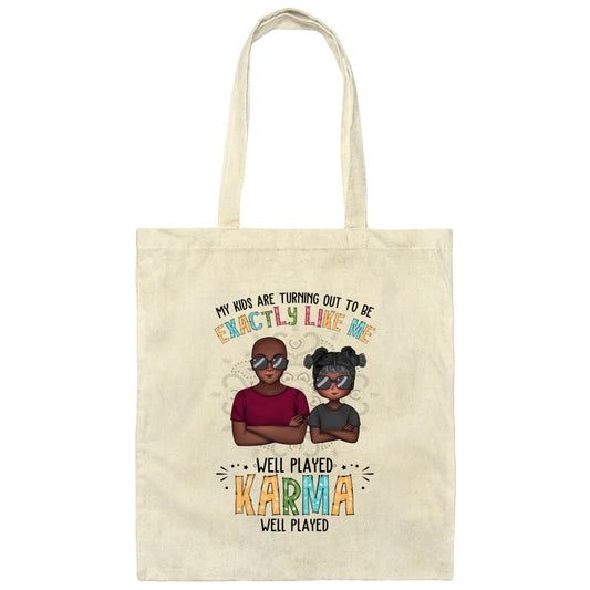 Well Played Karma Personalized Canvas Tote Bag