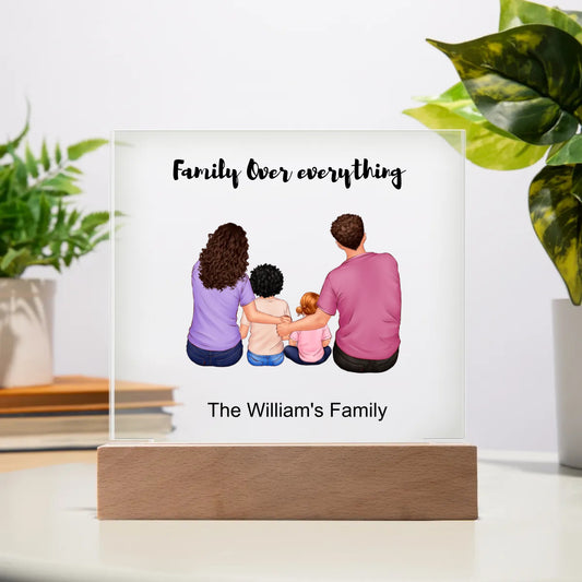 Personalized Sitting Family Acrylic  Plaque