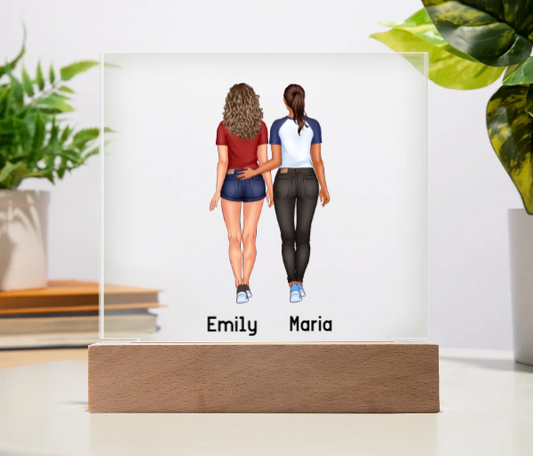 Personalized Bestie Acrylic Square Plaque