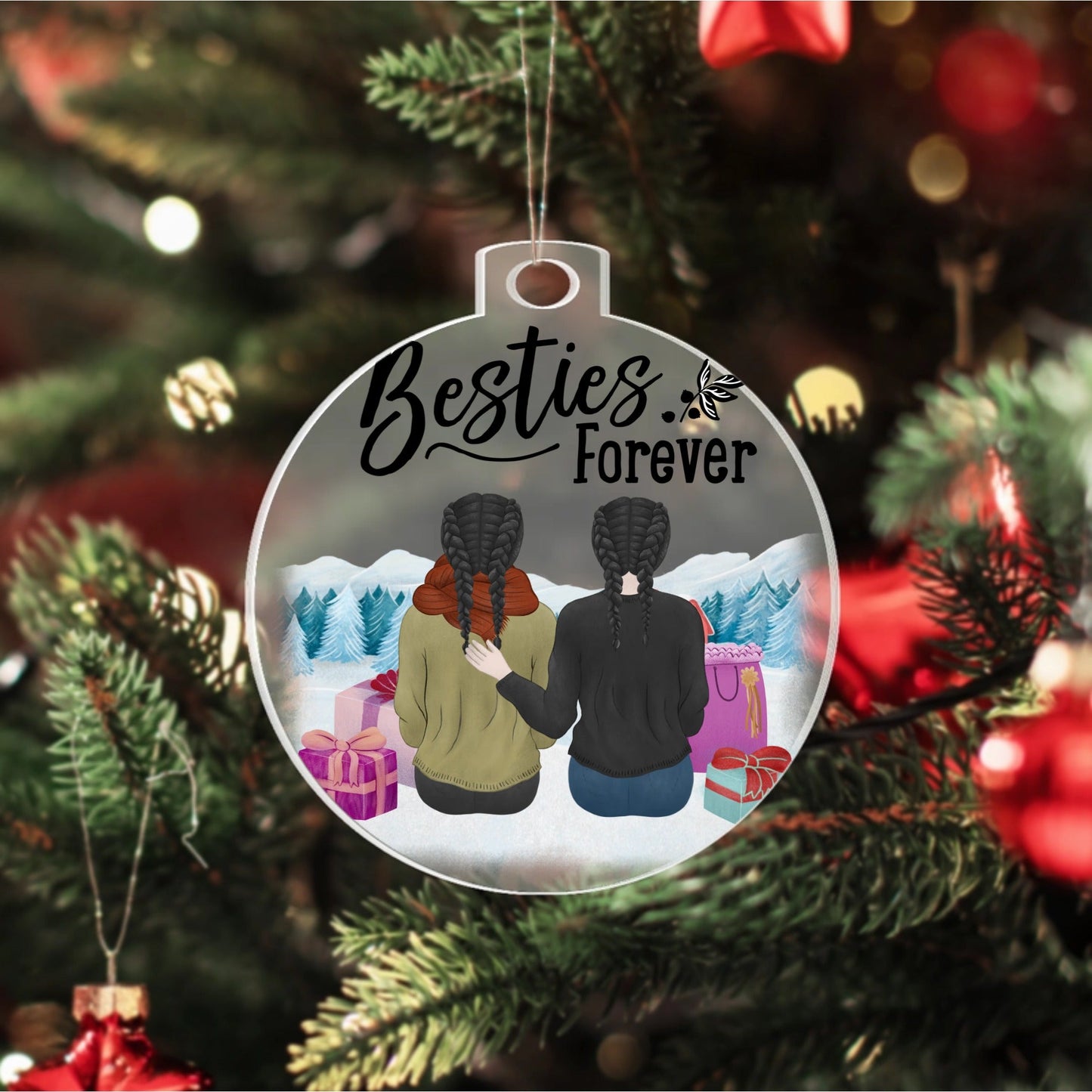 Bestie forever Christmas Acrylic Ornament