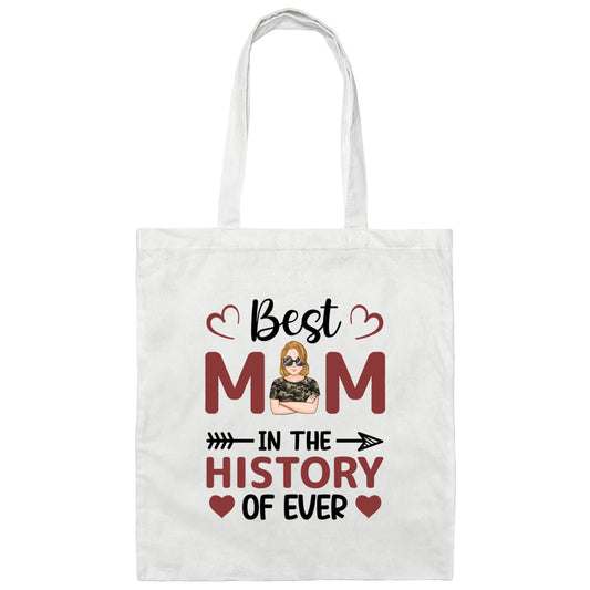 Best Mom i the history Personalized Canvas Tote Bag