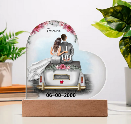 Personalized Newly Couple Acrylic Heart Plaque