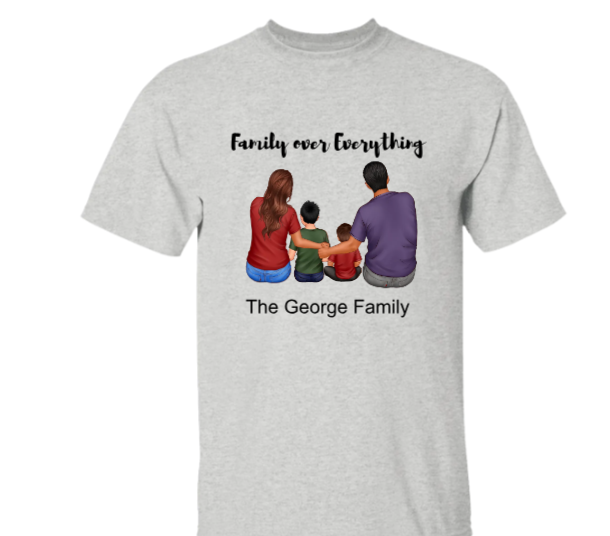 Family Sitting T-Shirt – Gildan