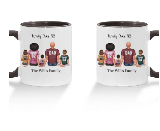 Personalized family sitting Accent Mug
