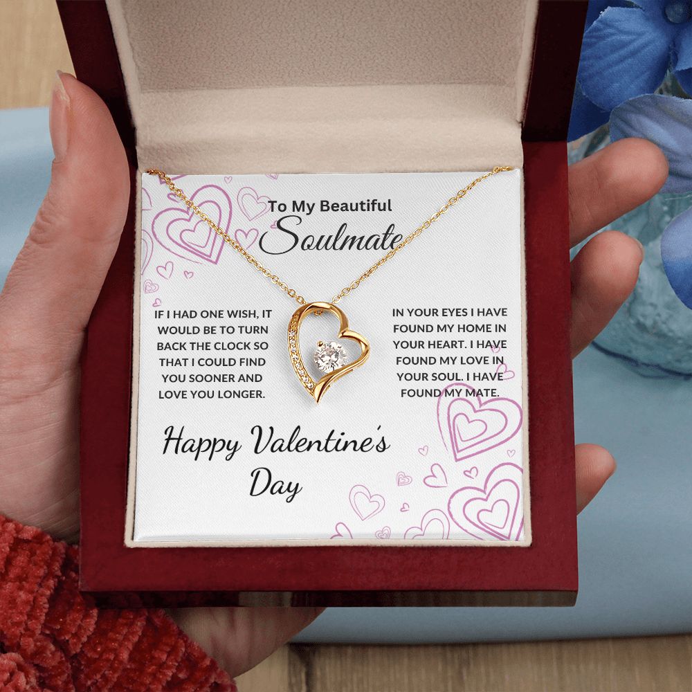 To My Beautiful Soulmate Necklace | If I Had One Wish | Happy Valentine's Day | Wht | Forever Heart Necklace
