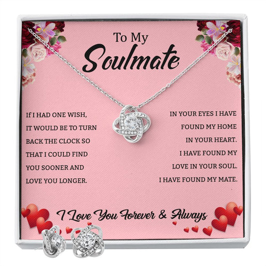 To My Soulmate Forever Heart Necklace | If I Had One Wish | I Love You Forever and Always | Pnk | Love Knot Necklace