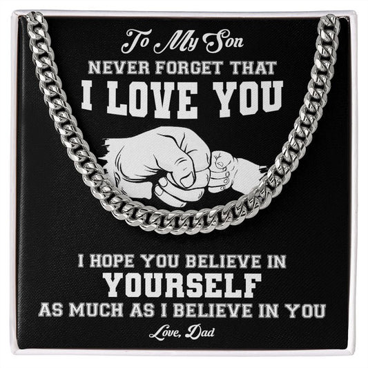 M Son | Believe In Yourself - Cuban Link Chain