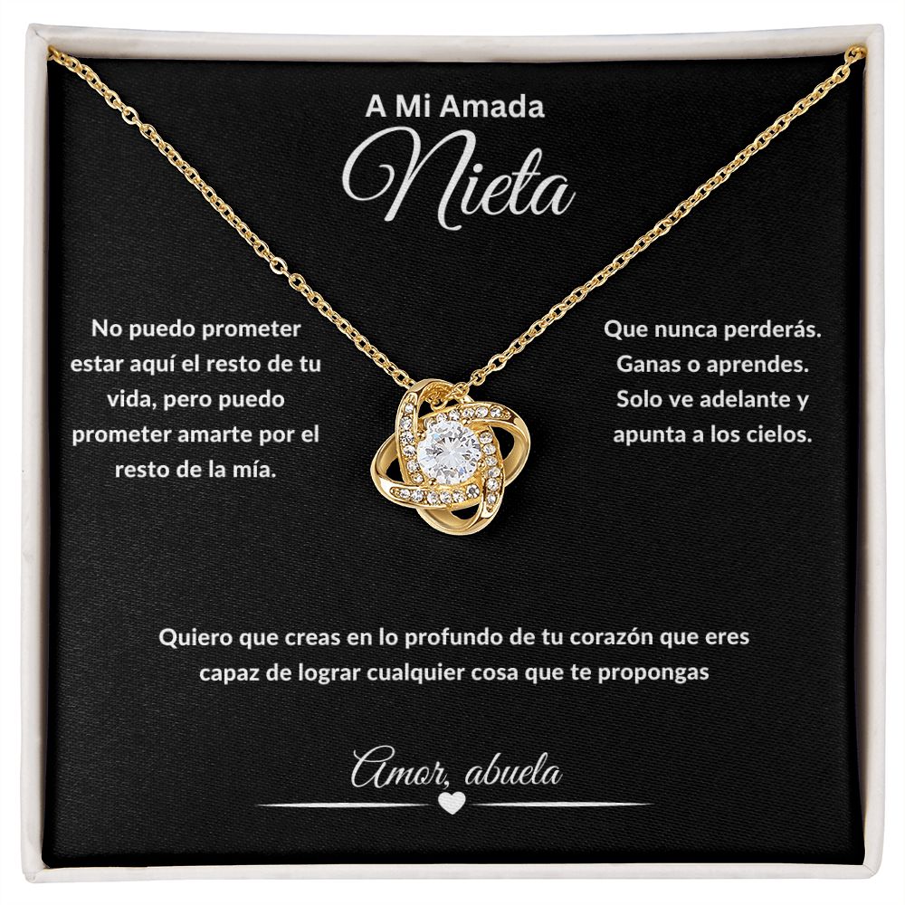 A Mi Amada Nieta | No puendo prometer estar | Quiero que creas | Blk | Love Knot Necklace