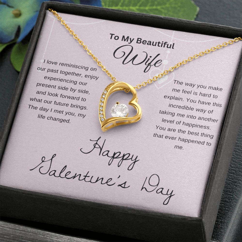 To My Beautiful Wife Necklace | I Love Reminiscing | Happy Valentines Day | Pnk | Forever Heart Necklace