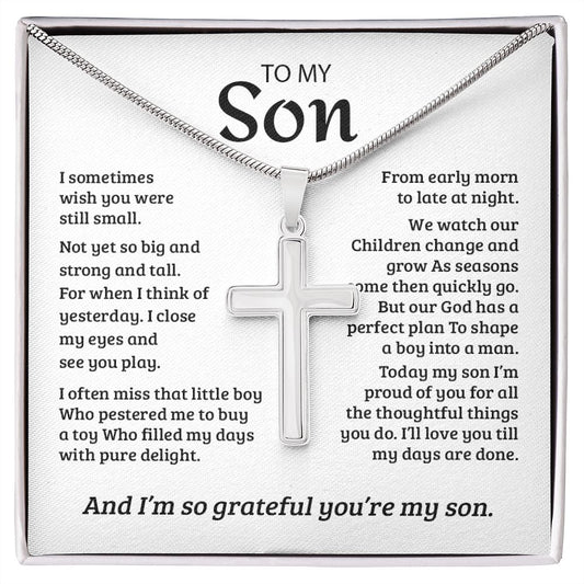 My Son | I'm So Grateful - Stainless Steel Cross Chain