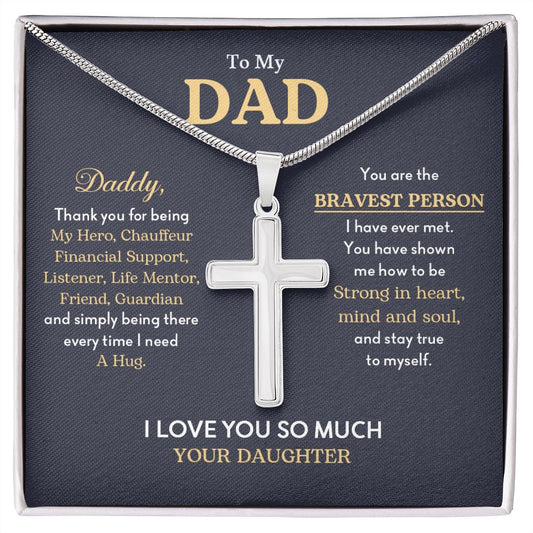 My Dad | Always There - Stainless Steel Cross Necklace